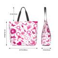 Pink Ribbon Breast Cancer Awareness Canvas Tote Bag