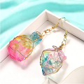 Natural rainbow irregular stone crystal pendant earrings