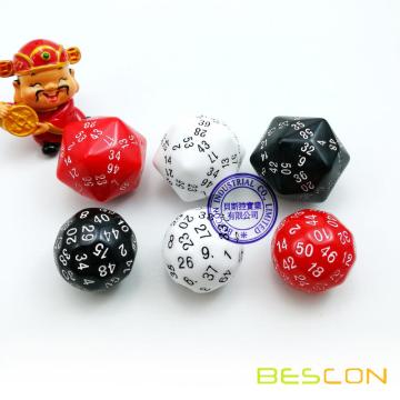 Bescon New dés polyédriques 60 dés, die D60, dés D60, dés 60 côtés, cube à 60 faces de couleur blanche