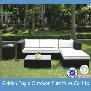Garden Furniture Outdoor Rattan Sofa Set Black