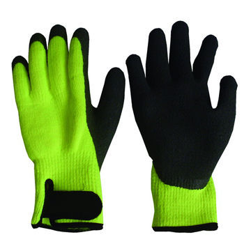 7 Gauge Acrylic Napping Knitted Latex Coated Gloves, Used as Working Gloves