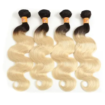 Factory Price Silky Blonde 1b/613# Color Body Wave Peruvian Human Hair Weave