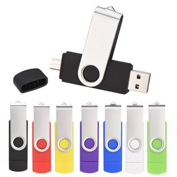 カラフルなモバイルコンピューター回転USBスティックをダブルプラグします