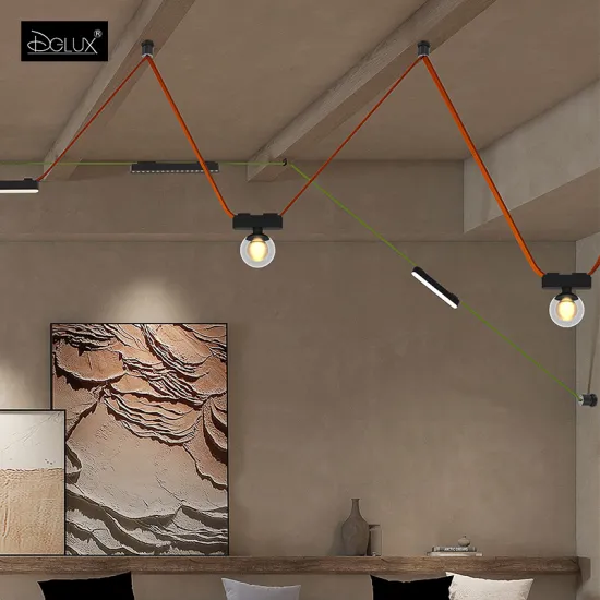 DGLUX Modern 24V Track Lighting Systems with Remote Control Pendant Lights