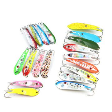 Salmon Trolling Rohling Spoon Double Hook Artificial Stainless Steel Fishing Lure