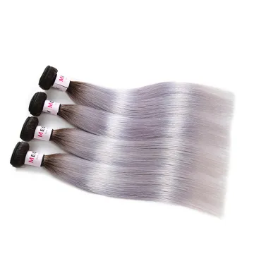 Hot Selling Full Cuticle One Donor 100 Virgin Brazilian Hair wholesale Ombre Grey Hair Extensions