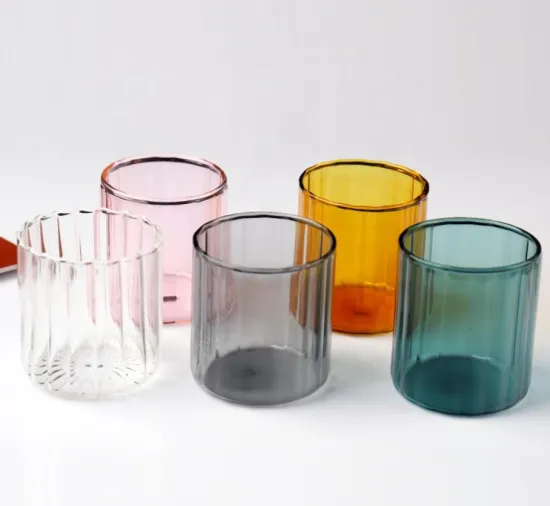 custom 450ml ribbed coloured cocktail glass tumbler