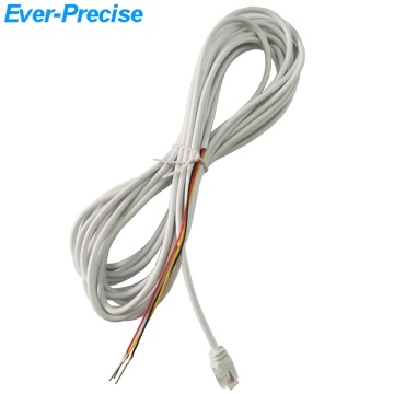 6P4C White Modular Cable RJ11 Phone Cord with Molded Connector, 7M Length