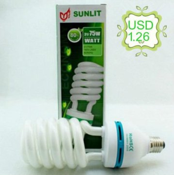 USD1.26half spiral energy saving lamp for sales promotion