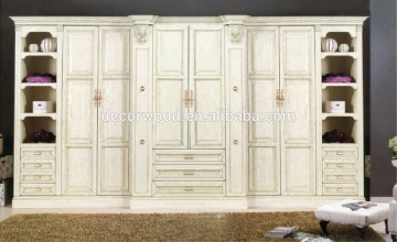 China supplier Antique brushed solid wooden closet wardrobe