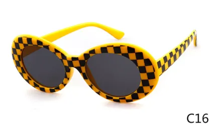 Vintage Small Oval Sunglasses - Kurt Cobain Style 90s Retro Leopard Frame Sun Shades