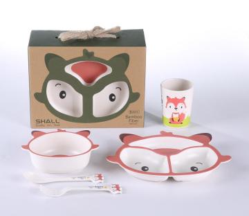 fox shaped kids dinnerware set 5pcs set