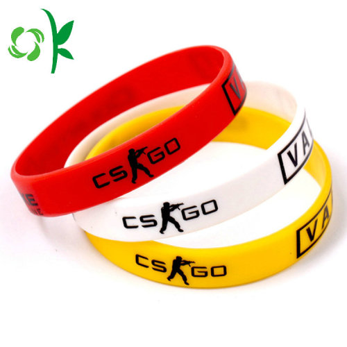 Logo Gaya Fashional Dicetak Epoxy Gelang Silikon