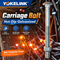 Hot Dip Galvanized Carriage Bolts untuk Crossarm Tiang Utiliti