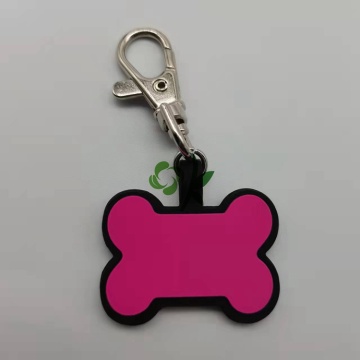 Custom Silicone Bone Shape Pet Tag With Lobster