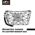 Geometric laser fashion PU leather makeup bag