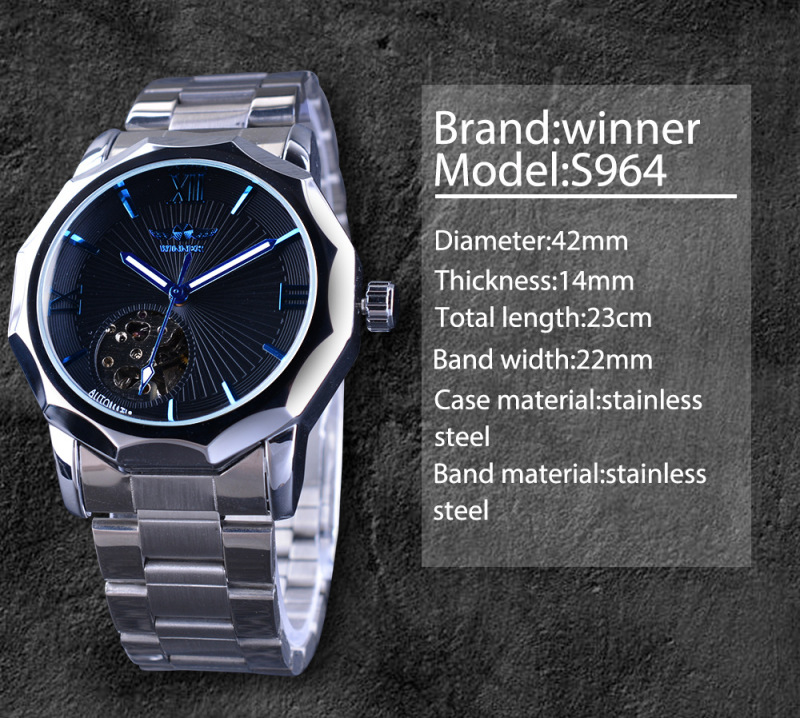 SLZg08 Custom Logo Luxury Men's Skeleton Mechanical Watch