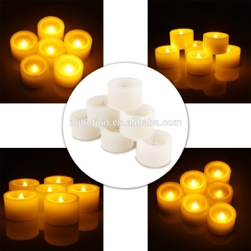 Set of 6 Battery Powered LED Tealight Candles Votive Flameless Candles with Timer Function Unscented Romantic Light for Wedding
