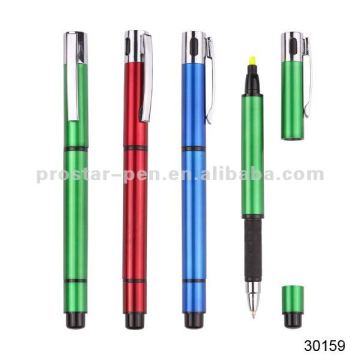 2 in 1 highlighter with metal clip