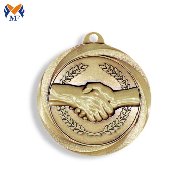 Eye catching gold metal music medal