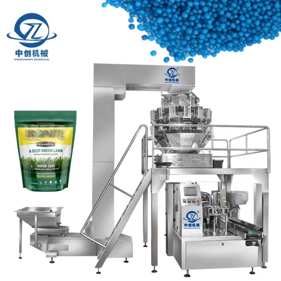 Multihead Weighing Stand Up Pouch Filling Machine for Grain, Plant, Flower, Food, and Fertilizer Packaging