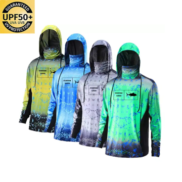 Custom Lightweight UPF 50+ Quick Dry Breathable UV Protection Tactical Camo Fishing Hoodie Shirt for Men
