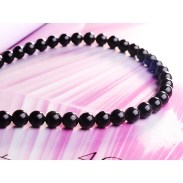 6MM Natural Black Obsidian Round Gemstone Beads 16"