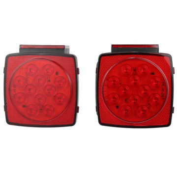 12V Waterproof Square LED Trailer Light - Red Stop Turn Tail Brake Lamp