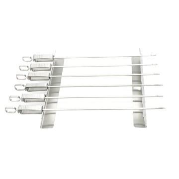8pcs Stainless Steel Shish Kebab Skewers for Grill BBQ Accessories With Racks