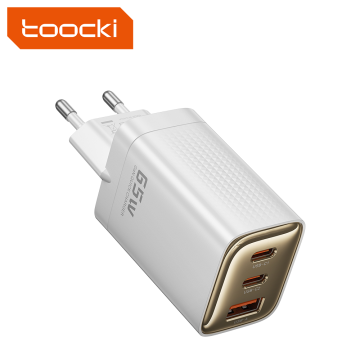 Caricatore a parete Gan TOOCKI USB-C PD con spine UE/US/KR e doppie porte USB-C per telefono e laptop
