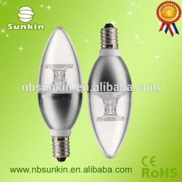 Garantía de dos años 3W 4W 5W C37 E14 Bombilla LED con certificado CE ROHS