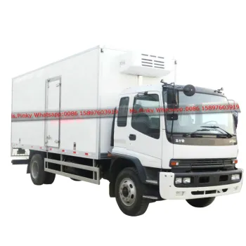 Rwanda Japanese brand Qing ling FTR 205HP Freezing Van Fruits Eggs Ice Cream Fresh Meat Cooler Truck
