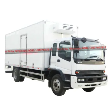 Rwanda Japanese brand Qing ling FTR 205HP Freezing Van Fruits Eggs Ice Cream Fresh Meat Cooler Truck