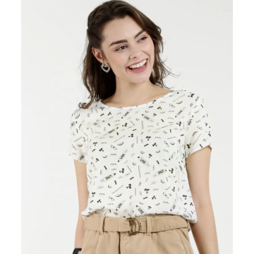 Short Sleeve Beached For Allover Printed Blouse