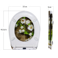 Duroplast Soft Close Toilet Seat in white-flower pattern