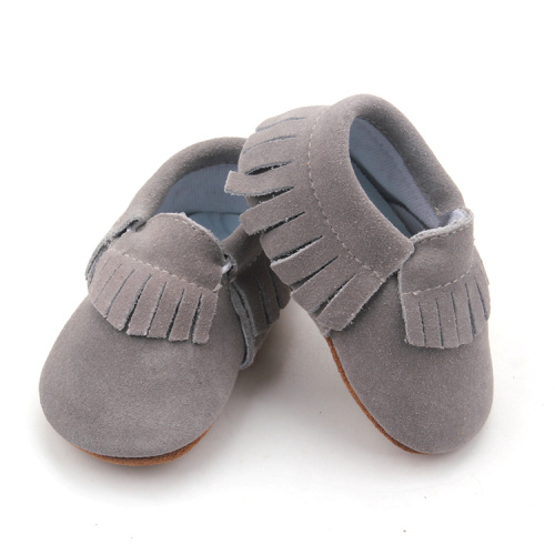 baby tassel shoes Geuine Leather Moccs for Boys and Girls Manufactory