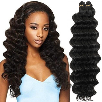 Deep Wave Twists Crochet Hair Extensions Ombre Color Synthetic Fiber 20inches Natural Deep Curly Braiding Hair Attachments