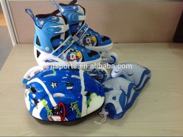 Playwheels Boys Kids Rollerskate Junior Skate Combo, Size 6-12 with Knee Pads and Helmet