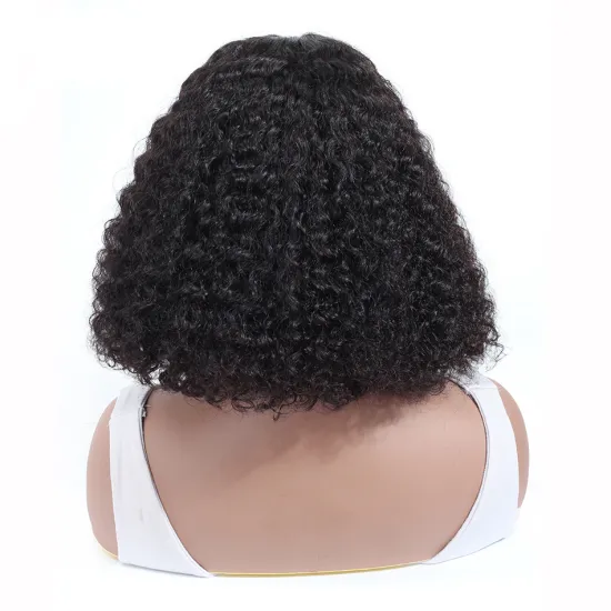 Kinky Curly Virgin Human Hair Short Bob Lace Front Wig Vendor Brazilian Cuticle Aligned Hair Extension Bob Wigs For Black Women