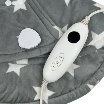 Silver Gray Electric Neck Heating Pad with 6 Heat Settings for Muscle Relief