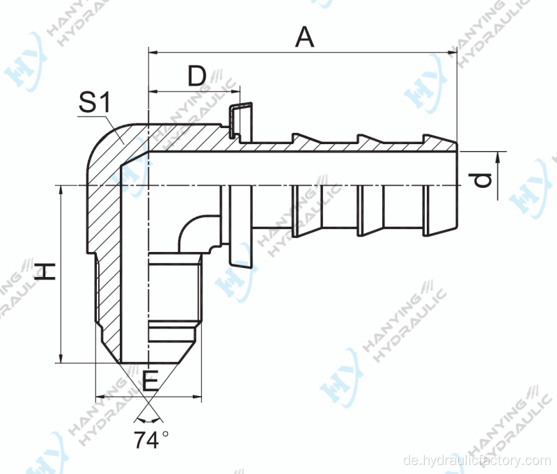 90 JIC MALE 74 KONE HYDRAULIC -ANTWICKEN