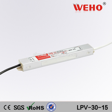 2 years waterproof power supply 15v 2a 30w led driver