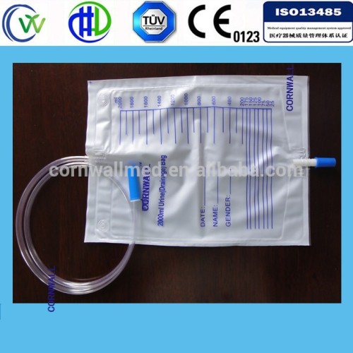 2000cc medical urine bag with 120cm tube