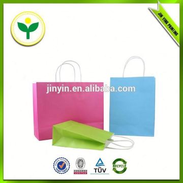 folded shopping paper bag with handle