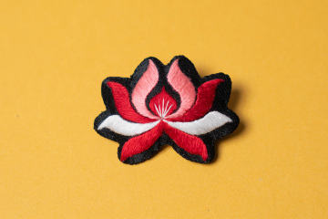 Yi Embroidered Orchid Brooch