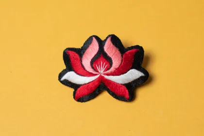 Yi Embroidered Orchid Brooch
