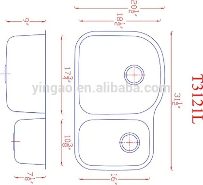 Double bowls stainless steel sink, stainless steel kitchen sink, kitchen stainless steel sink