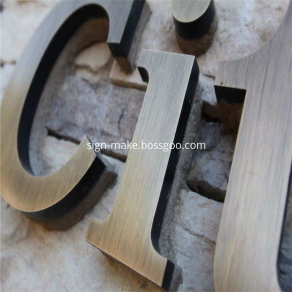 bronze letters