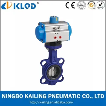 Wafer Type Pneumatic Water Butterfly Valves With Pneumatic Actuator