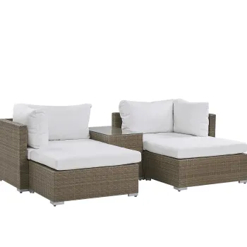 2 Seater Rattan Garden Lounge Set in Brown: The NOTO Outdoor Furniture Collection